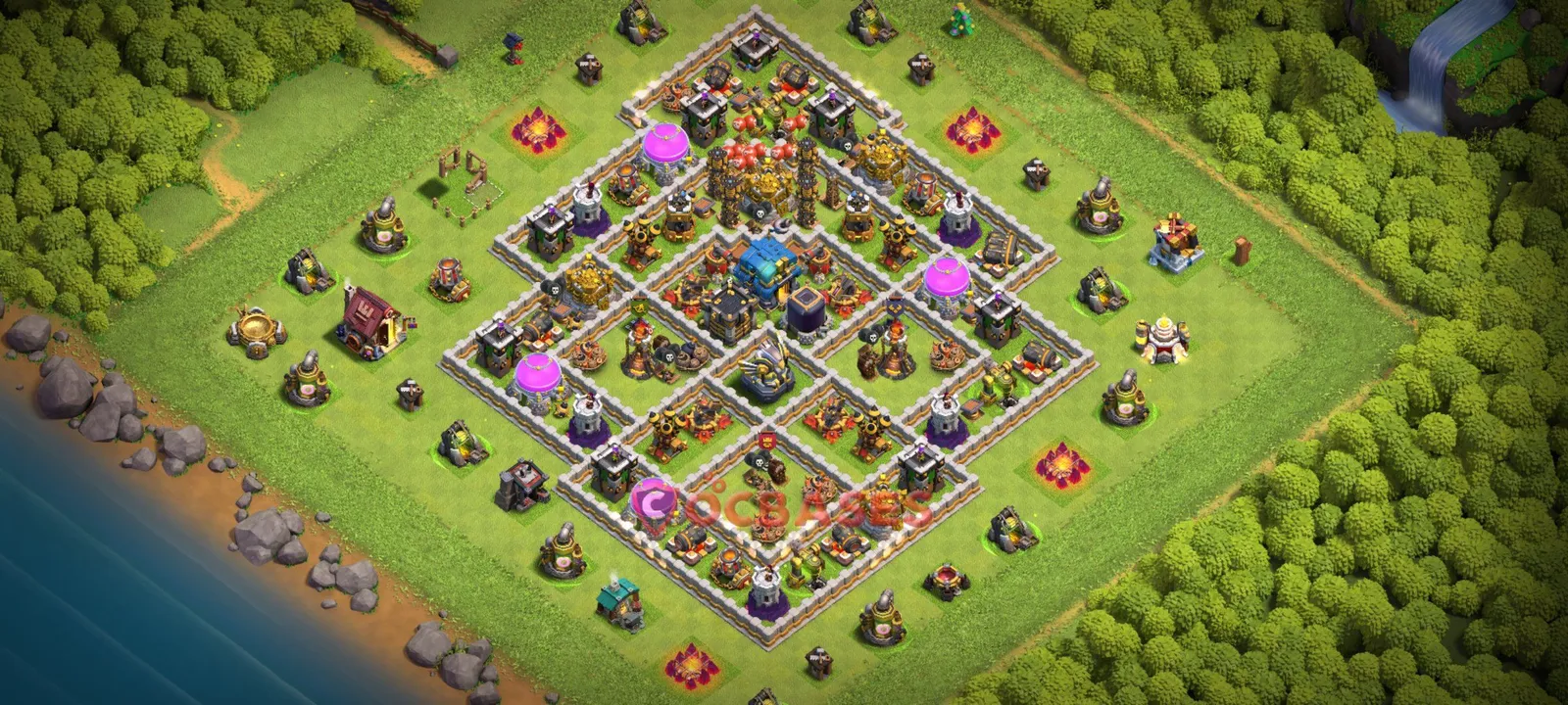 Trophy (Defense) Base TH12 with Link | Clash of Clans Bases | Layouts ID 2vq16