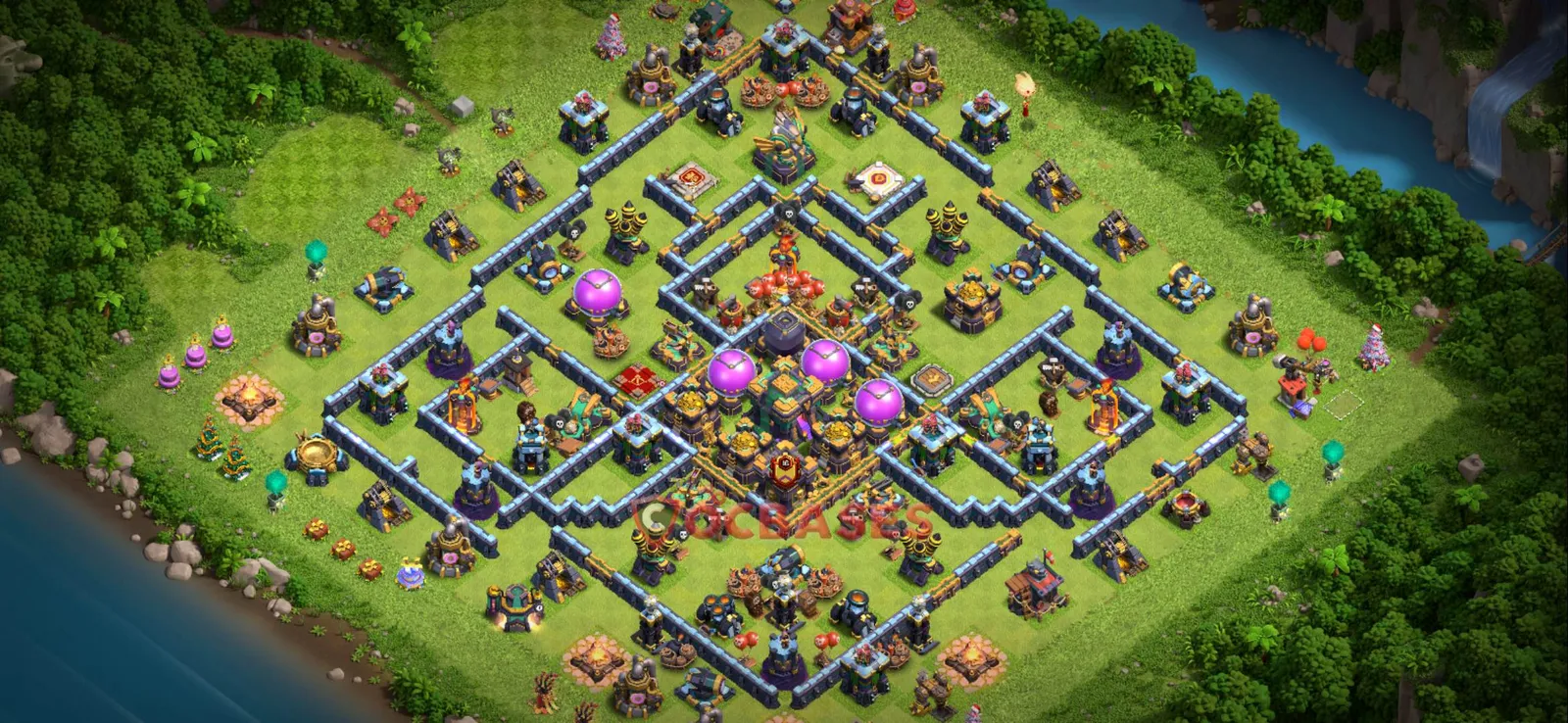 Trophy (Defense) Base TH14 with Link | Clash of Clans Bases | Layouts ID 2vsgk