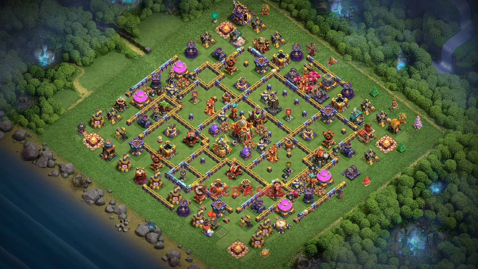 Trophy (Defense) Base TH16 with Link | Clash of Clans Bases | Layouts ID 3xzov