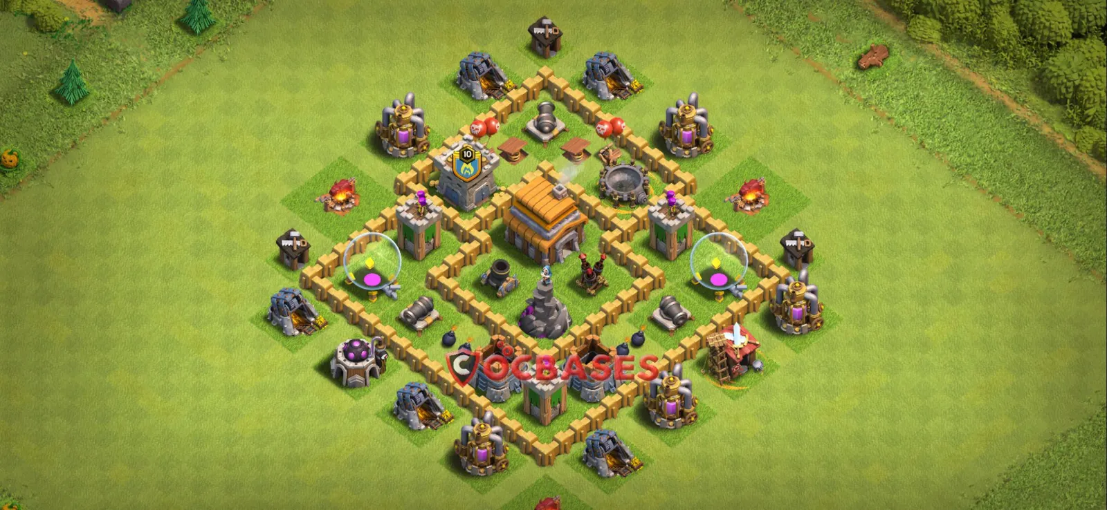 Trophy (Defense) Base TH5 with Link | Clash of Clans Bases | Layouts ID 40oej