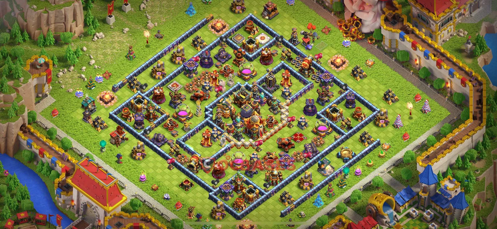 Trophy (Defense) Base TH16 - Clash of Clans Town Hall 16 Layout Link Trophy (Defense) Base TH16 - Clash of Clans Town Hall 16 TROPHY Base Layout with Copy Link 2026
