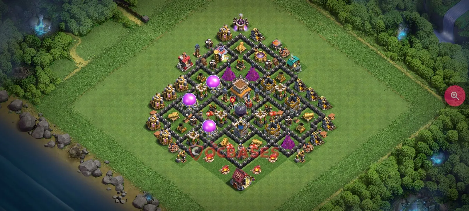 Trophy (Defense) Base TH8 with Link | Clash of Clans Bases | Layouts ID 4r8tv