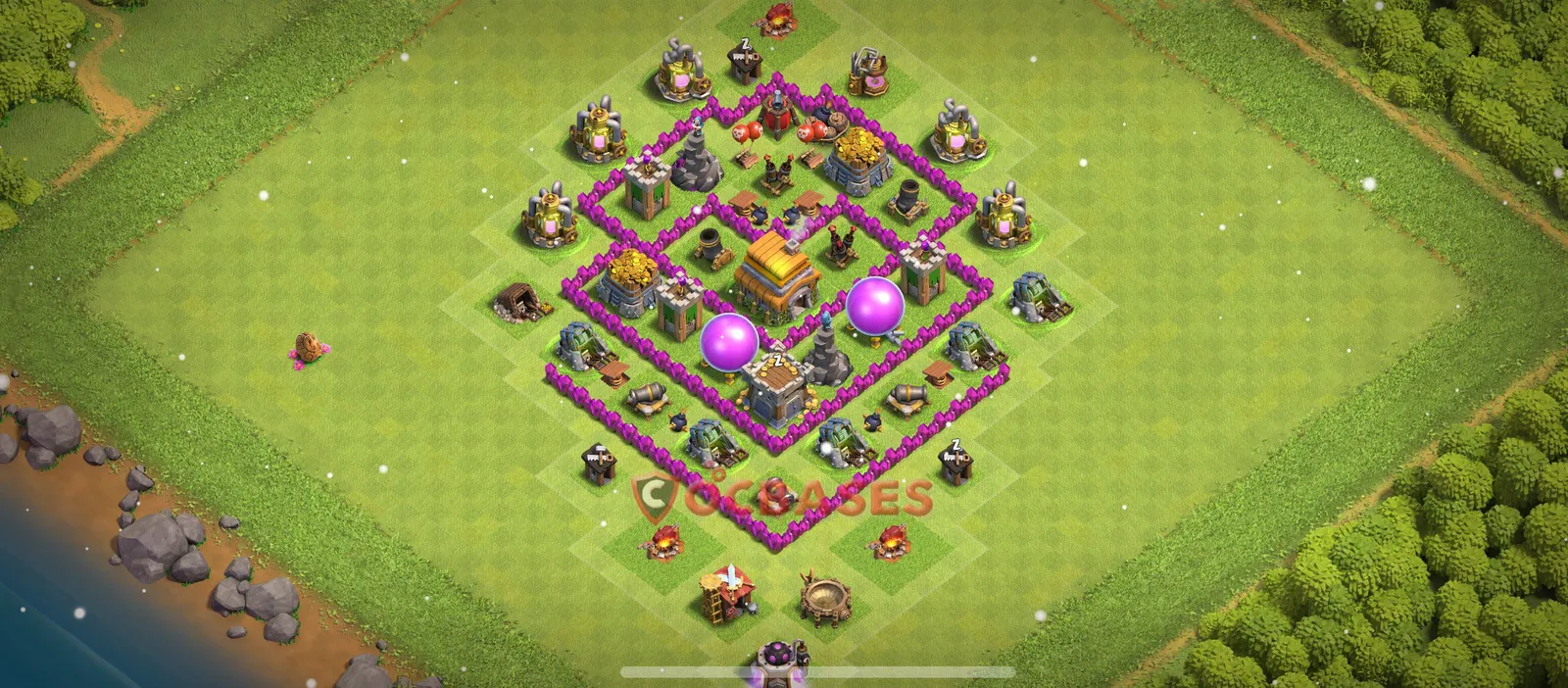 Trophy (Defense) Base TH6 with Link | Clash of Clans Bases | Layouts ID 53sk5