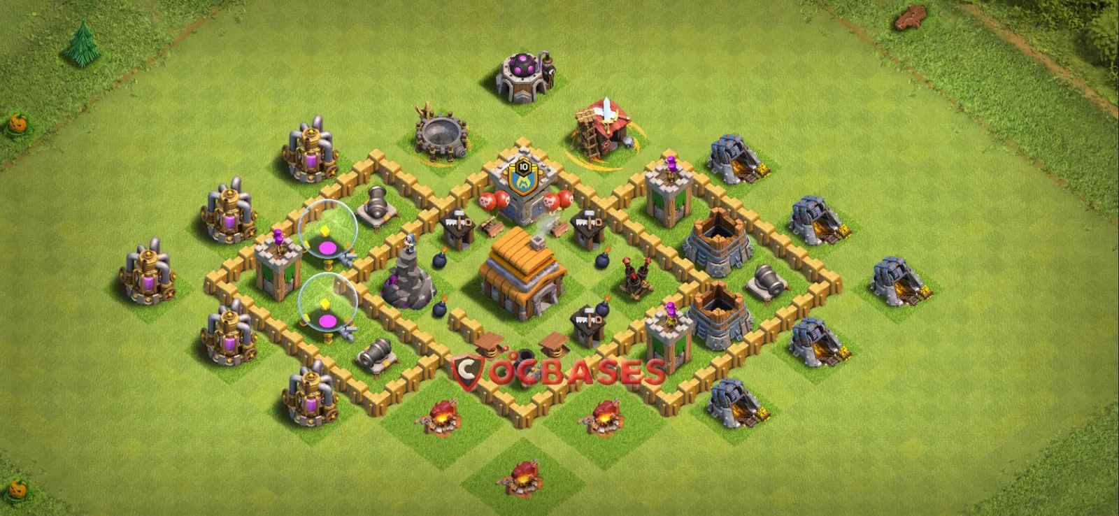 Trophy (Defense) Base TH5 with Link | Clash of Clans Bases | Layouts ID 55l7z