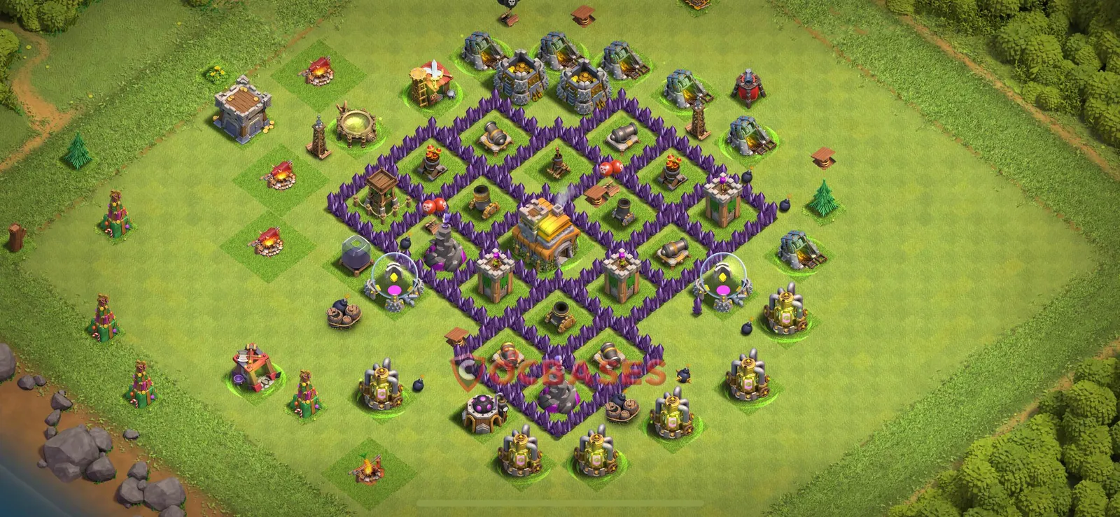Trophy (Defense) Base TH7 with Link | Clash of Clans Bases | Layouts ID 57b9w