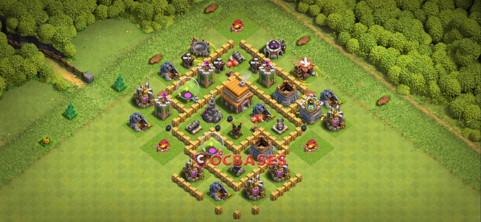 Trophy (Defense) Base TH5 with Link | Clash of Clans Bases | Layouts ID 5qjds