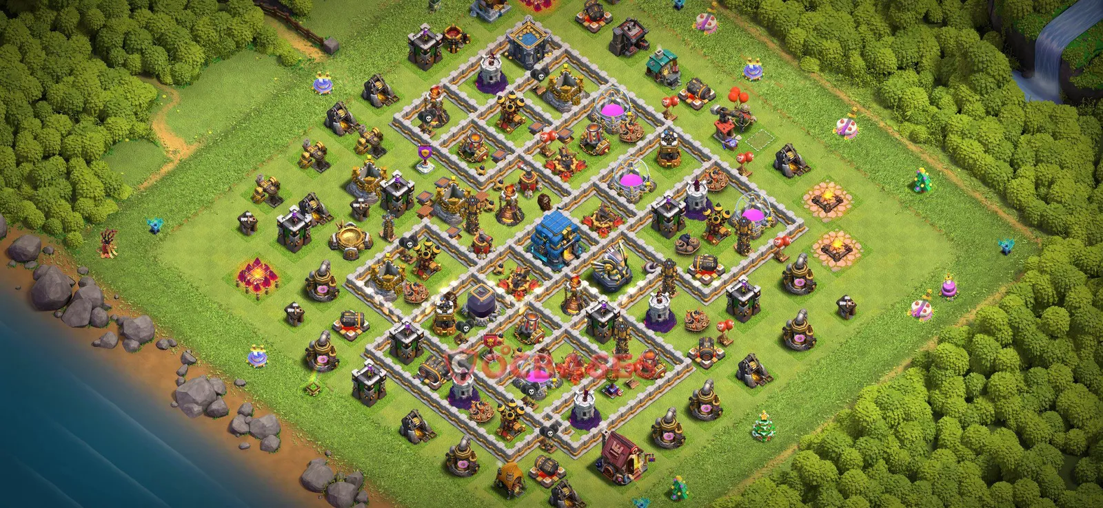 Trophy (Defense) Base TH12 with Link | Clash of Clans Bases | Layouts ID 61lln