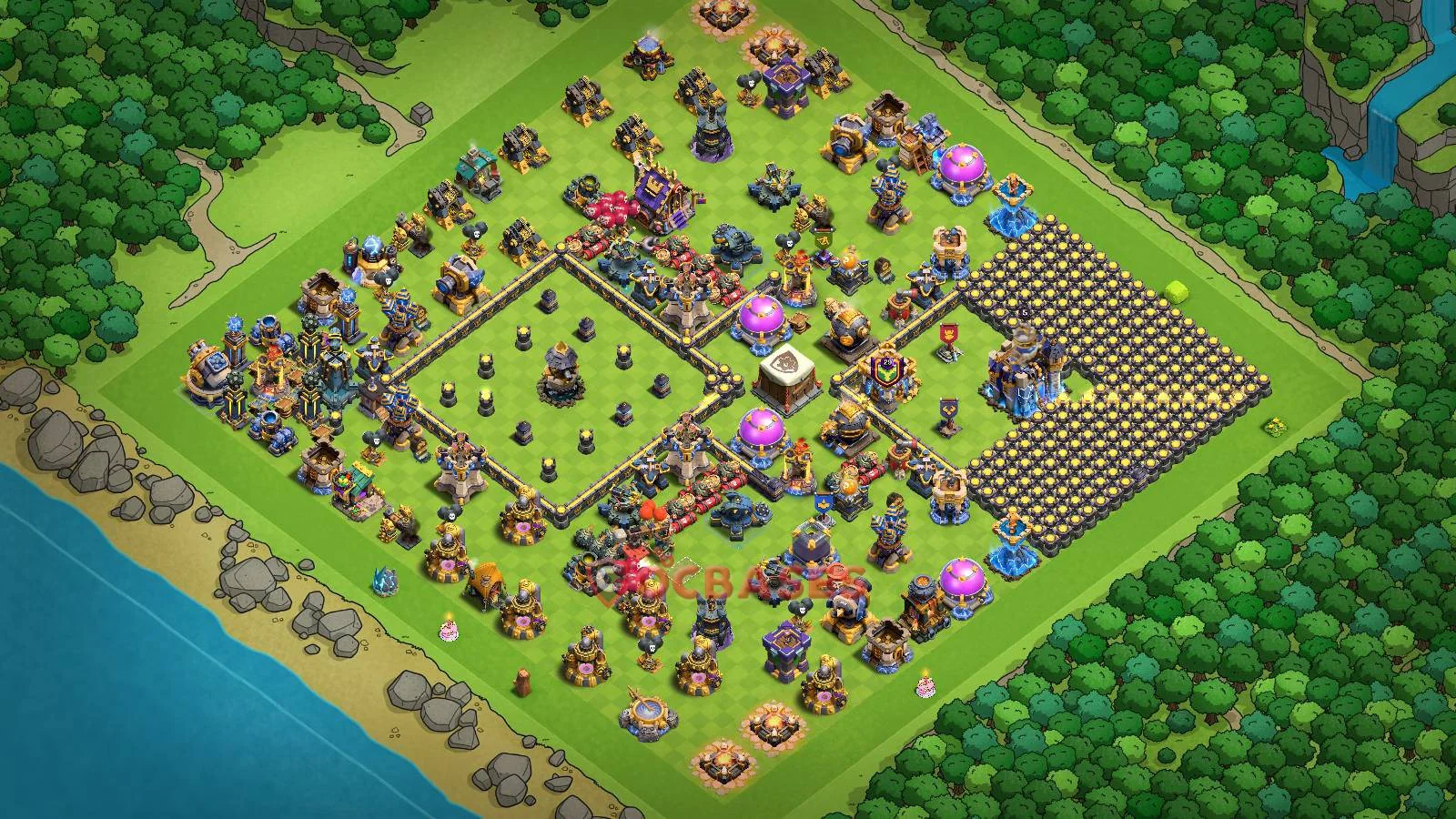 Trophy (Defense) Base TH18 - Clash of Clans Layout Trophy (Defense) Base TH18 - Clash of Clans Town Hall 18 Layout with Link