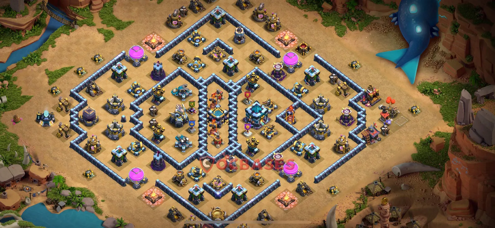 Trophy (Defense) Base TH13 with Link | Clash of Clans Bases | Layouts ID 6eb5n