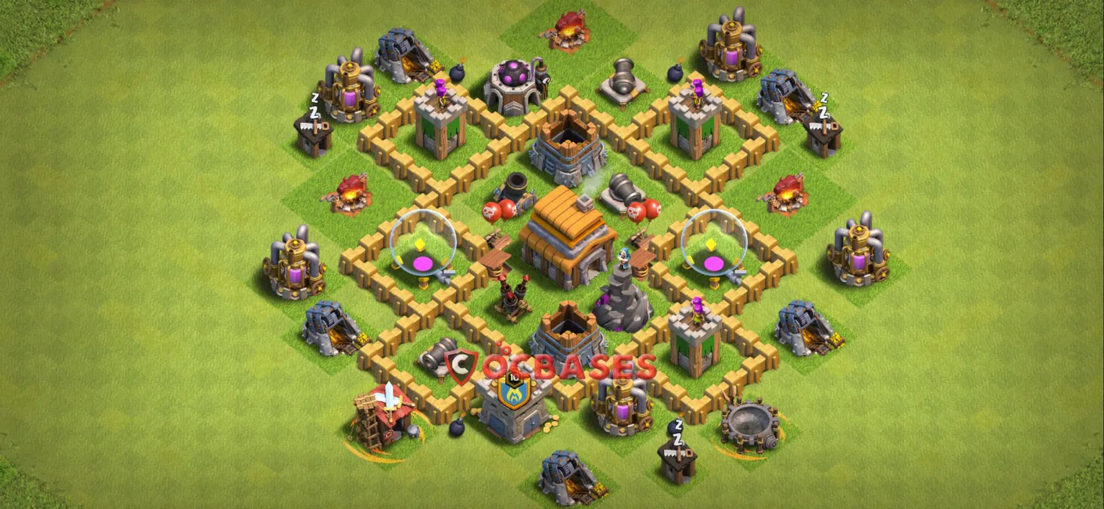 Trophy (Defense) Base TH5 with Link | Clash of Clans Bases | Layouts ID 6wayz
