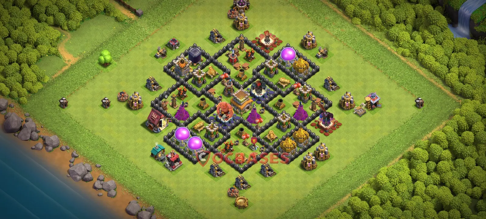 Trophy (Defense) Base TH8 with Link | Clash of Clans Bases | Layouts ID 8ry1d