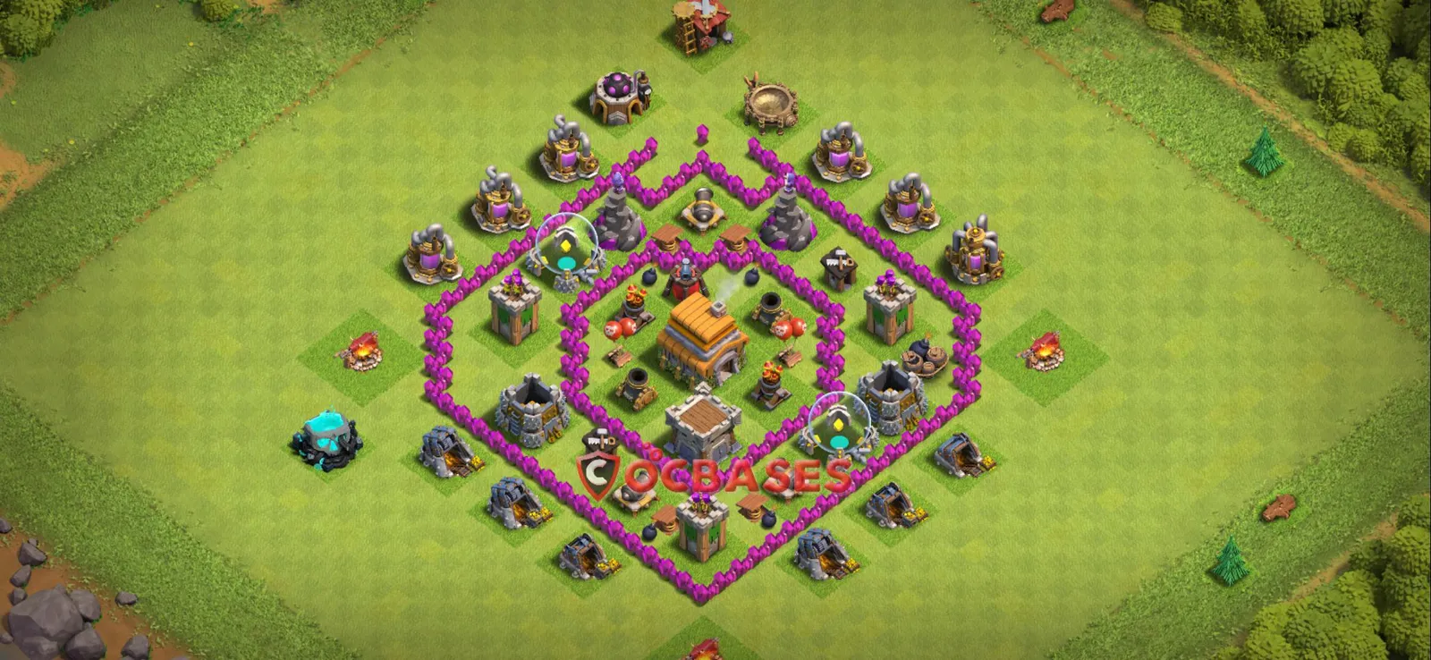 Trophy (Defense) Base TH6 with Link | Clash of Clans Bases | Layouts ID 9d2fg
