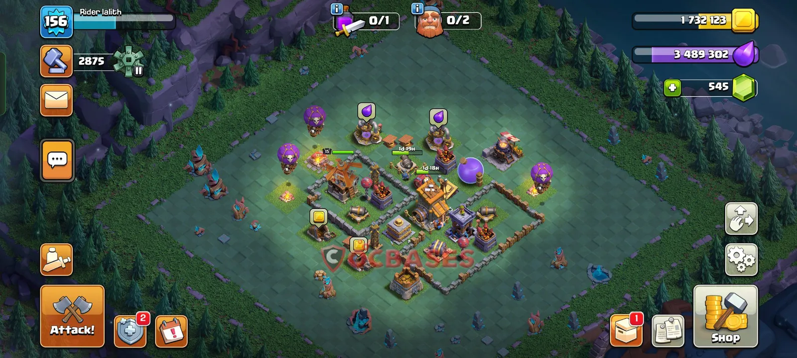 Trophy (Defense) Base BH8 with Link | Clash of Clans Bases | Layouts ID afsuh