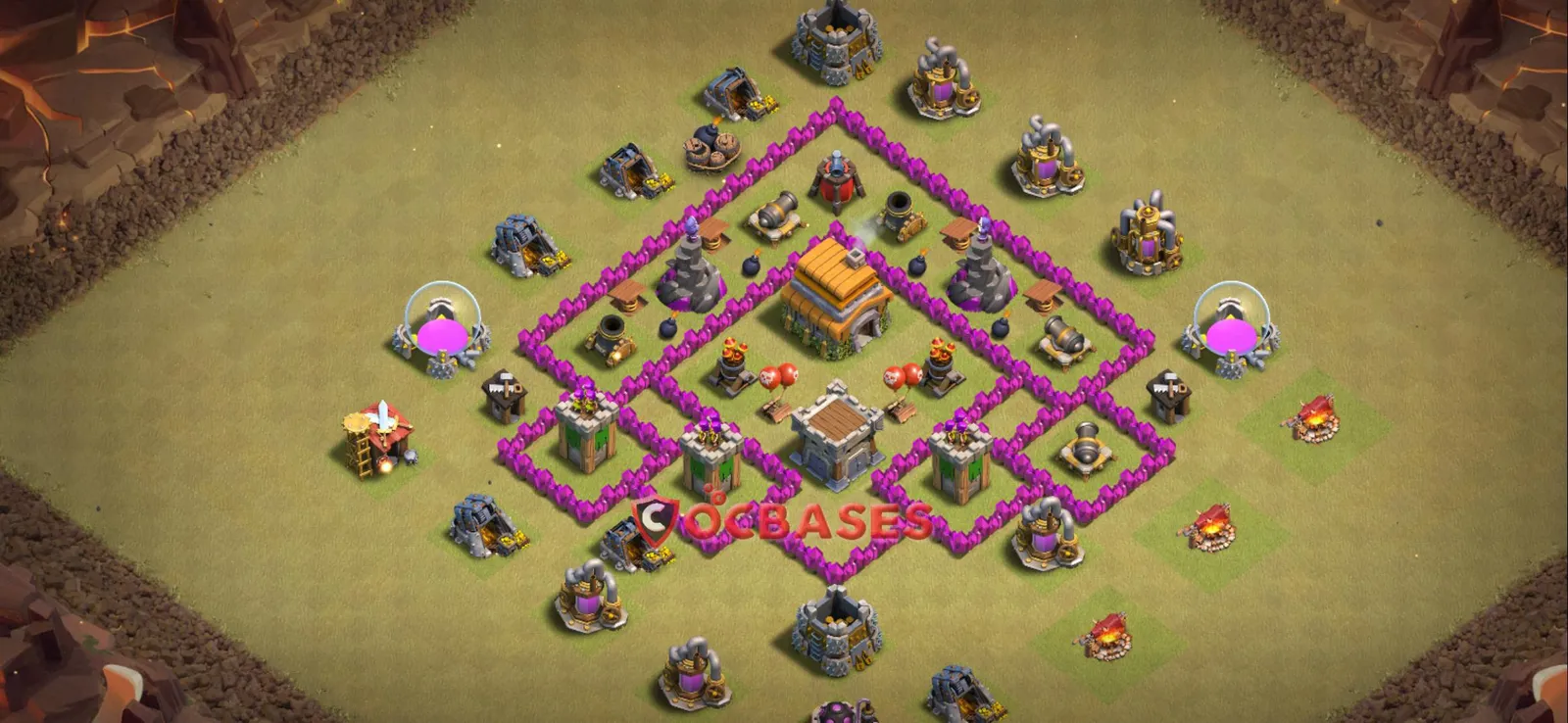 Trophy (Defense) Base TH6 with Link | Clash of Clans Bases | Layouts ID alb1u