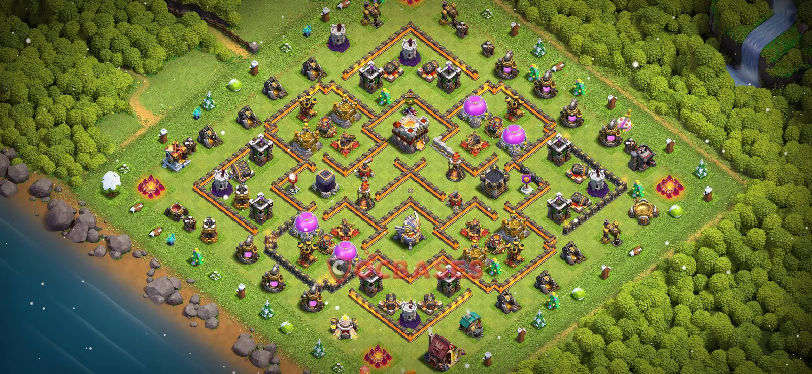 Trophy (Defense) Base TH11 with Link | Clash of Clans Bases | Layouts ID azkj2