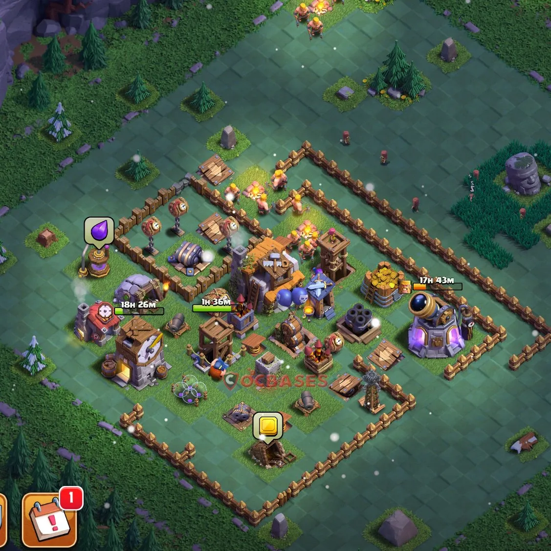Trophy (Defense) Base BH5 - Clash of Clans Builder Hall 5 Layout with Link