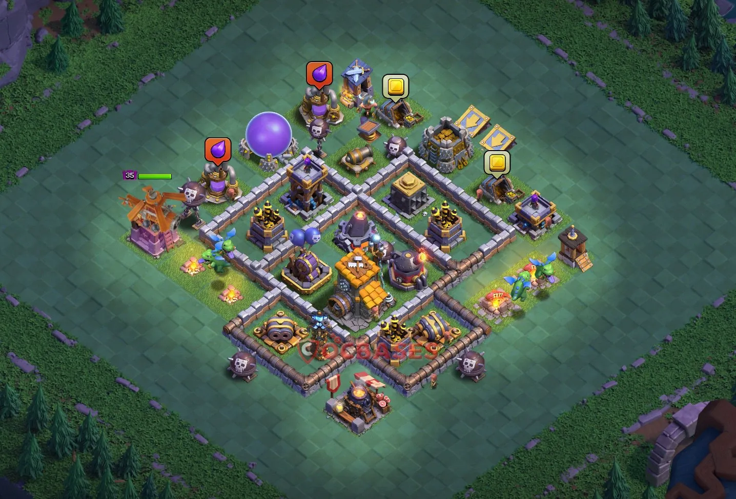 Trophy (Defense) Base BH10 with Link | Clash of Clans Bases | Layouts ID eei35