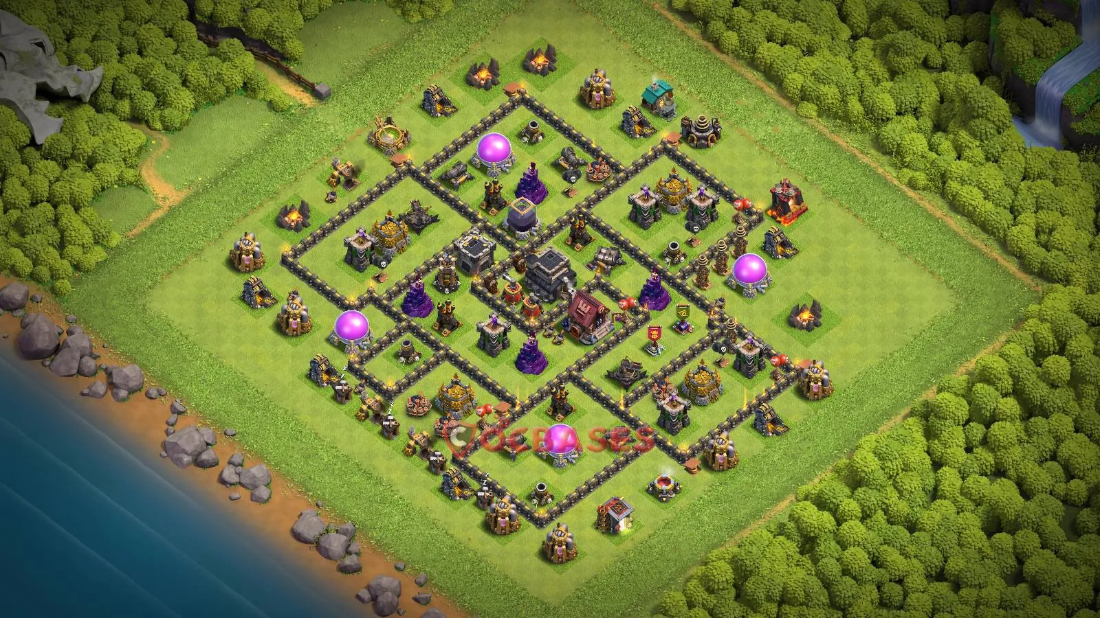Trophy (Defense) Base TH9 with Link | Clash of Clans Bases | Layouts ID eh3be