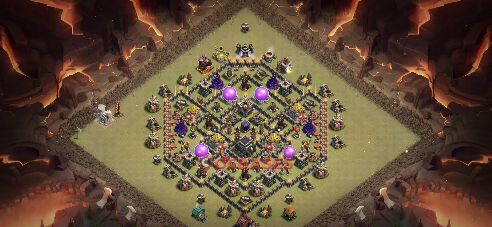 Trophy (Defense) Base TH9 with Link | Clash of Clans Bases | Layouts ID elem1