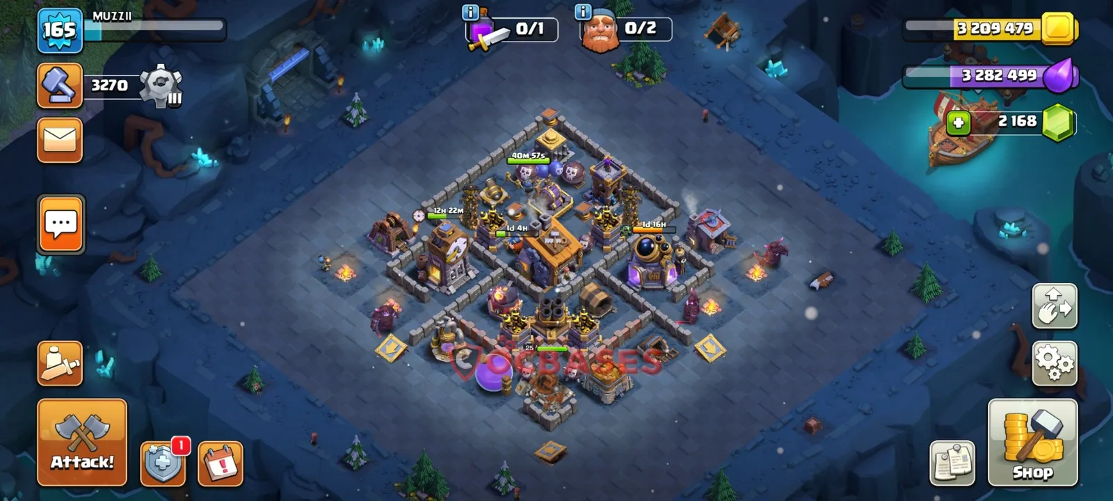 Trophy (Defense) Base BH8 with Link | Clash of Clans Bases | Layouts ID ewzc8
