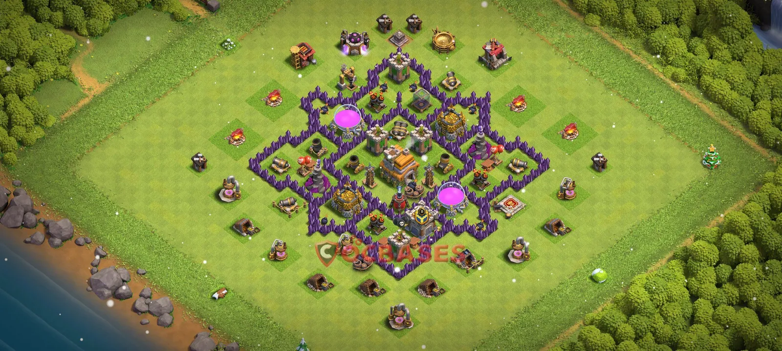 Trophy (Defense) Base TH7 with Link | Clash of Clans Bases | Layouts ID f91sd