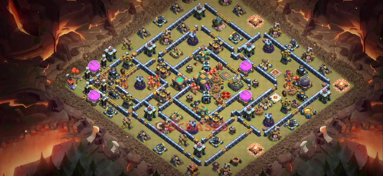 Trophy (Defense) Base TH14 with Link | Clash of Clans Bases | Layouts ID feq38