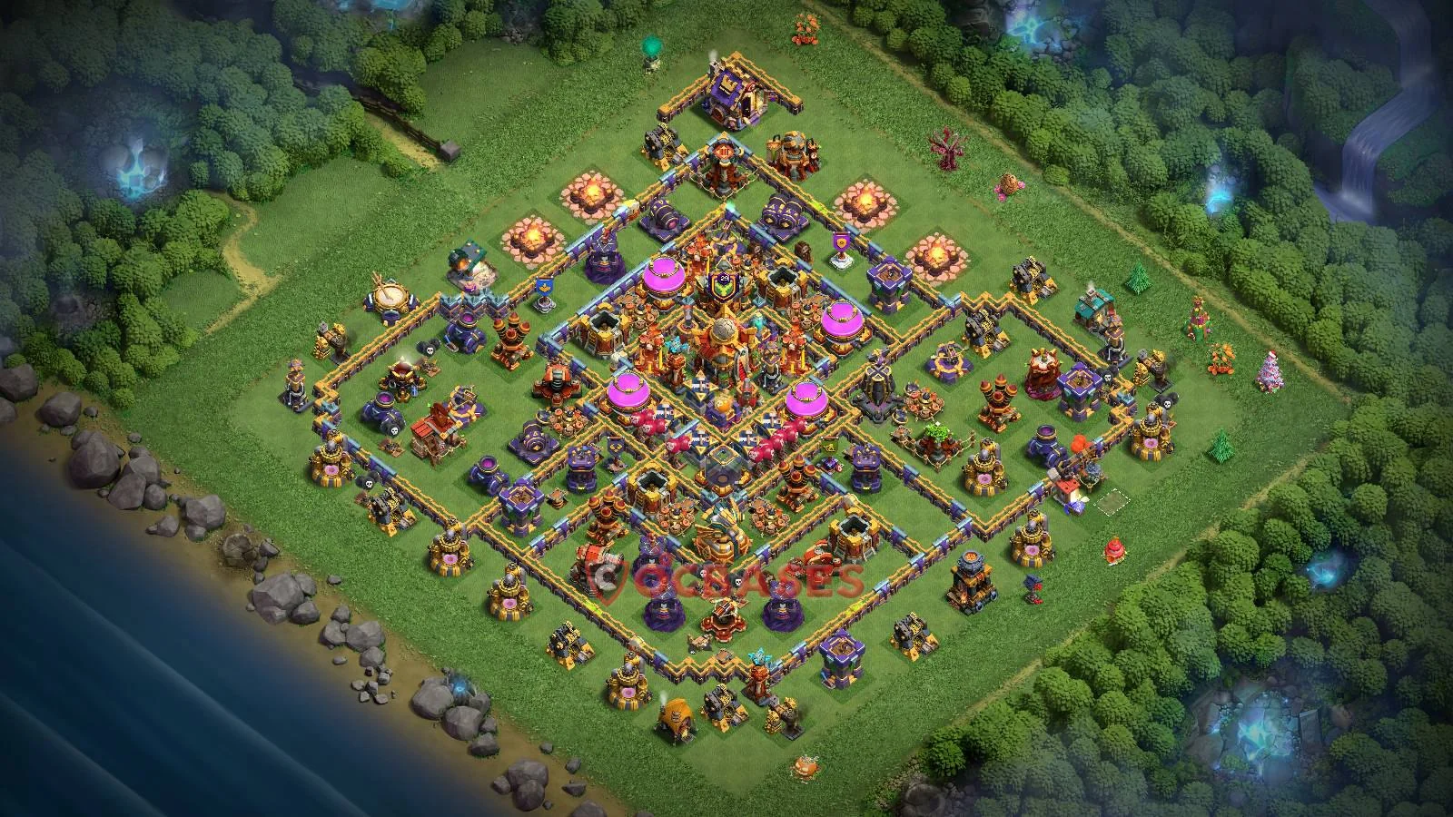 Trophy (Defense) Base TH16 with Link | Clash of Clans Bases | Layouts ID glfll
