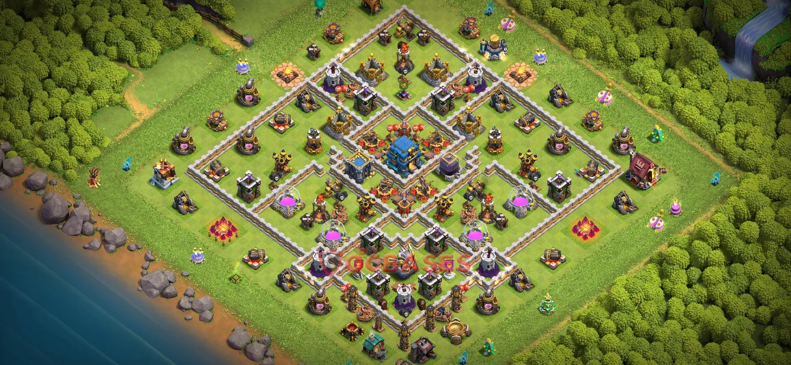 Trophy (Defense) Base TH12 with Link | Clash of Clans Bases | Layouts ID gp0m3