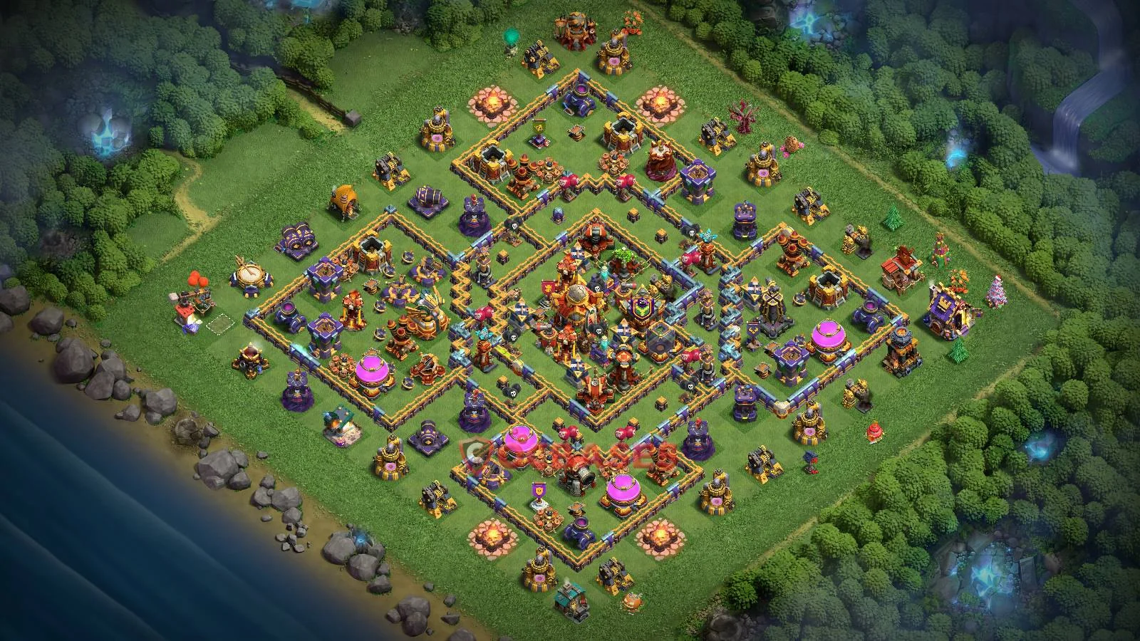 Trophy (Defense) Base TH16 with Link | Clash of Clans Bases | Layouts ID haqsk