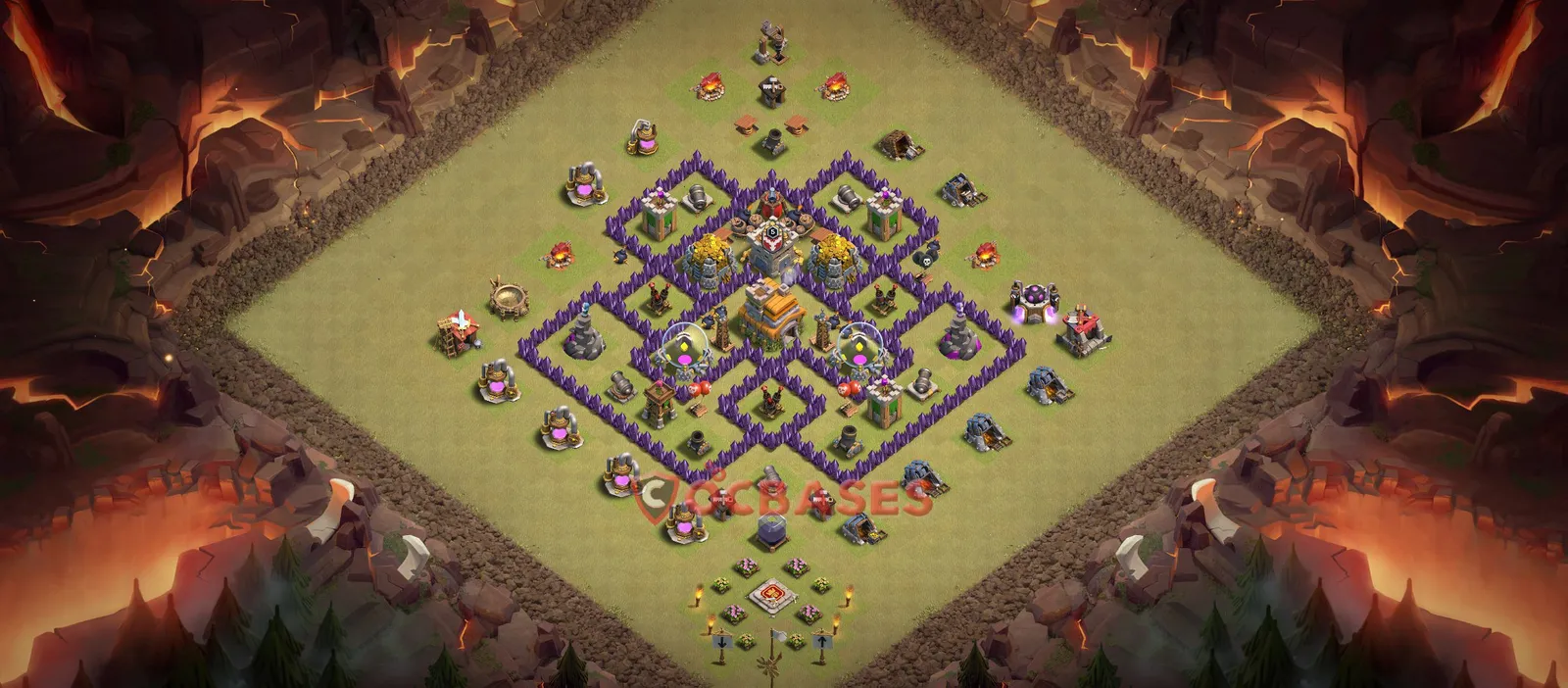 Trophy (Defense) Base TH7 with Link | Clash of Clans Bases | Layouts ID hbgmp