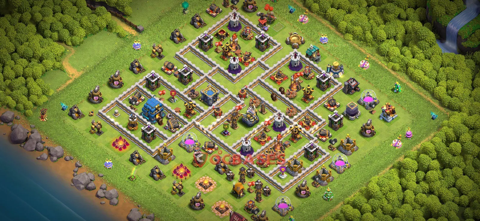 Trophy (Defense) Base TH12 with Link | Clash of Clans Bases | Layouts ID hc4lu