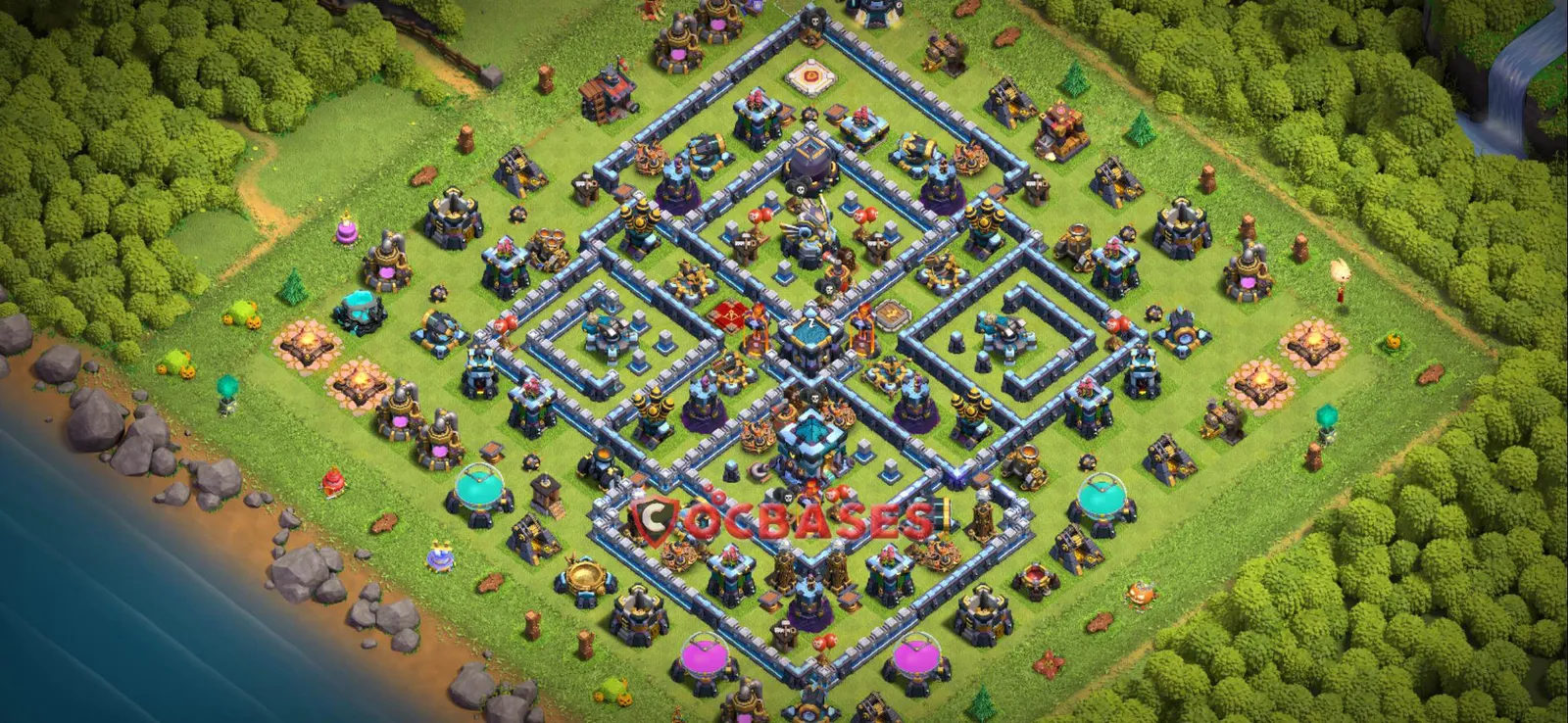 Trophy (Defense) Base TH13 with Link | Clash of Clans Bases | Layouts ID hoj8b
