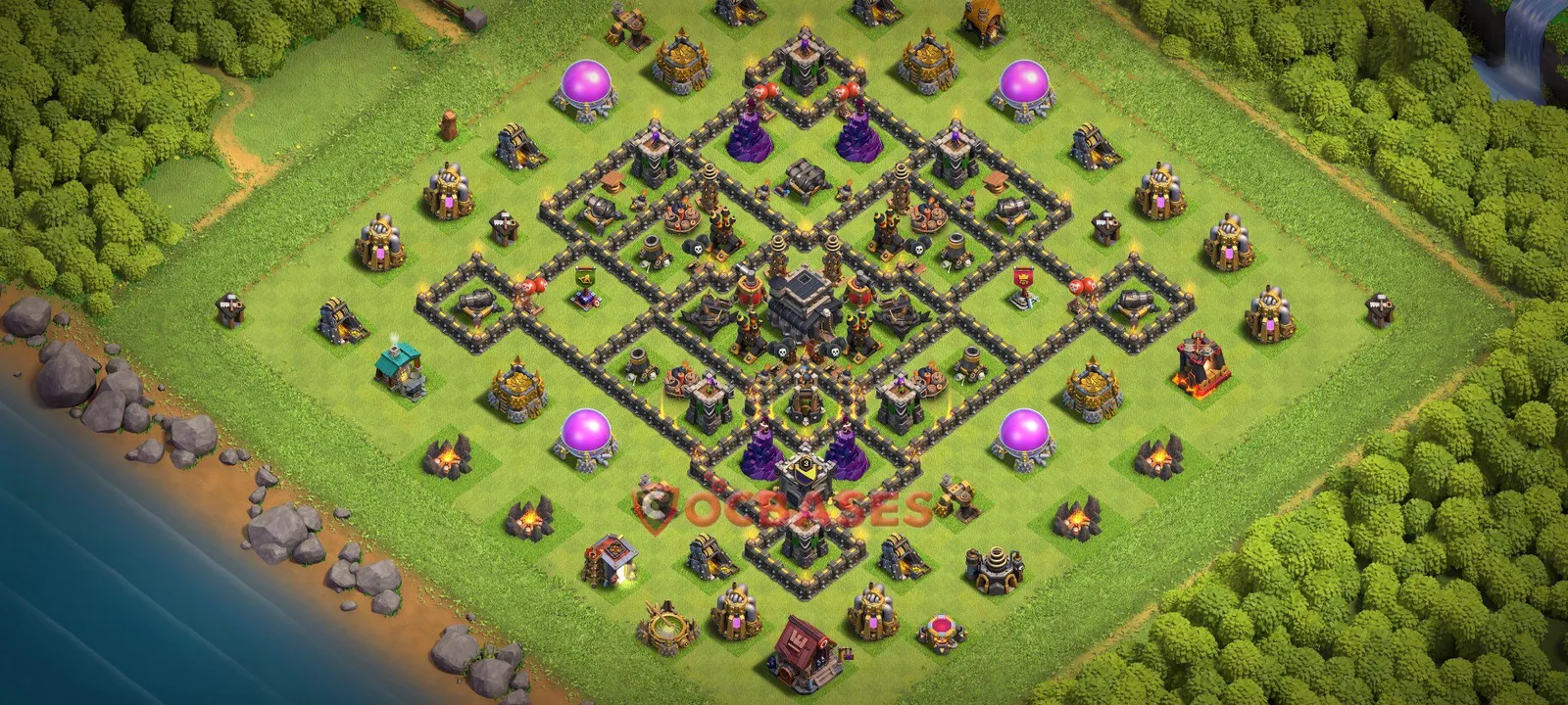 Trophy (Defense) Base TH9 with Link | Clash of Clans Bases | Layouts ID i54rw