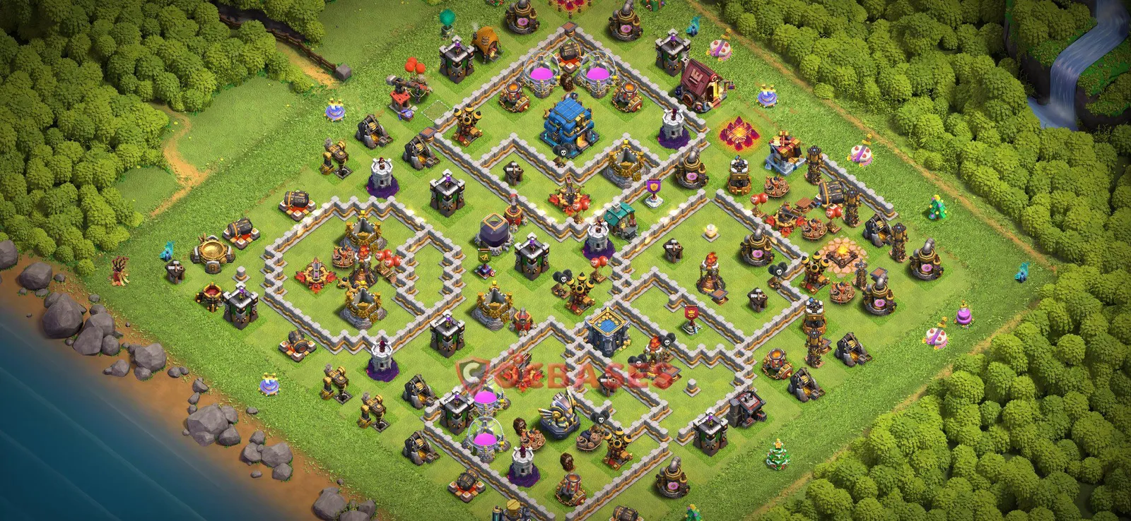 Trophy (Defense) Base TH12 with Link | Clash of Clans Bases | Layouts ID iulut