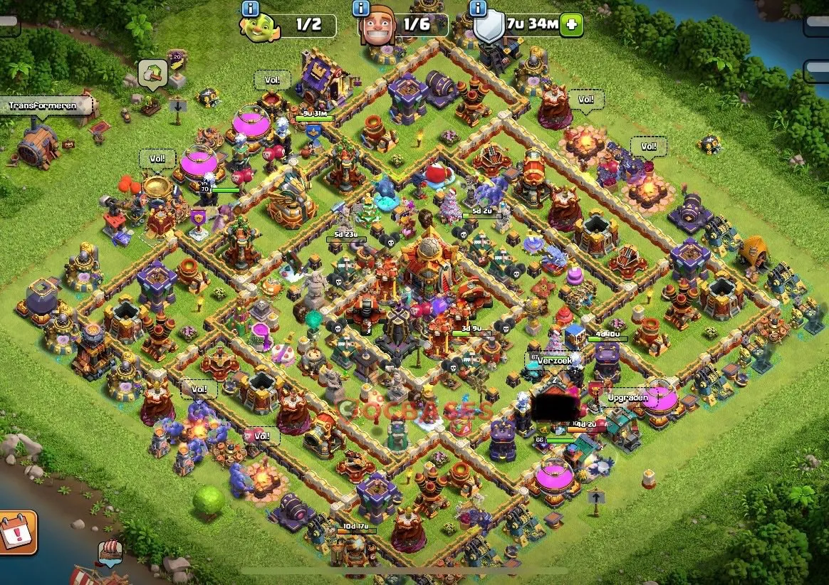 Trophy (Defense) Base TH16 with Link | Clash of Clans Bases | Layouts ID k45io