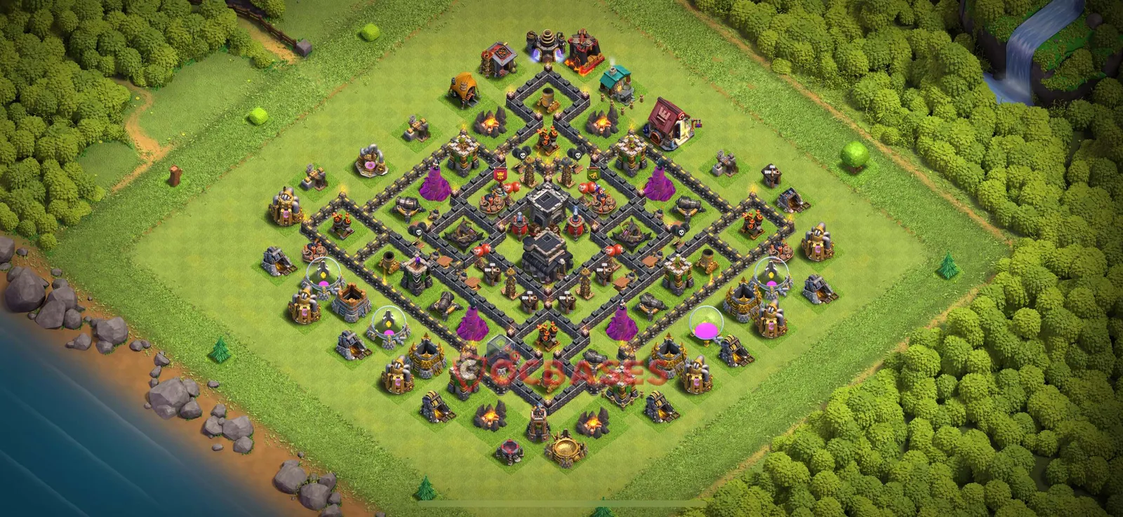 Trophy (Defense) Base TH9 with Link | Clash of Clans Bases | Layouts ID k9l1j