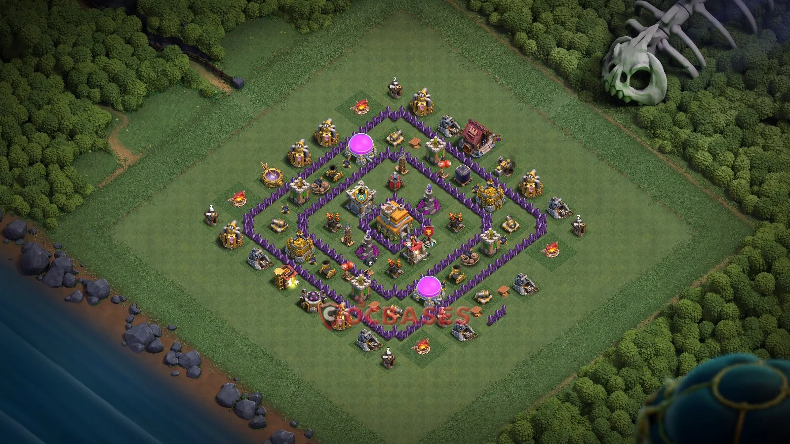 Trophy (Defense) Base TH7 with Link | Clash of Clans Bases | Layouts ID kh8mb