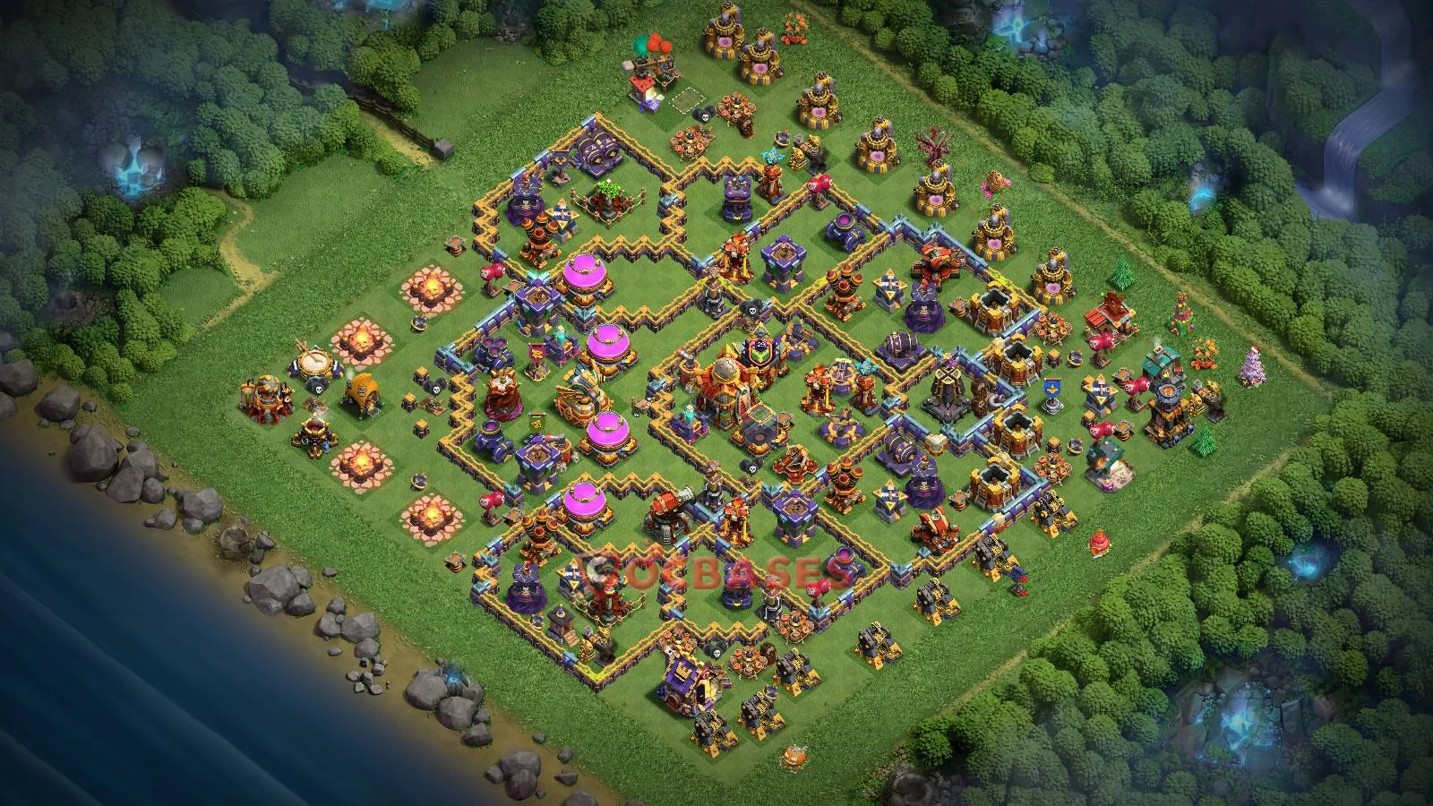 Trophy (Defense) Base TH16 with Link | Clash of Clans Bases | Layouts ID krbpe