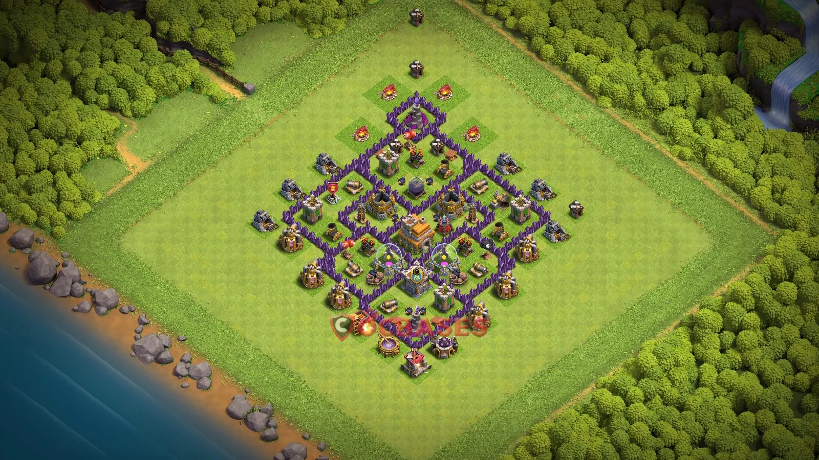 Trophy (Defense) Base TH7 with Link | Clash of Clans Bases | Layouts ID kvgwe