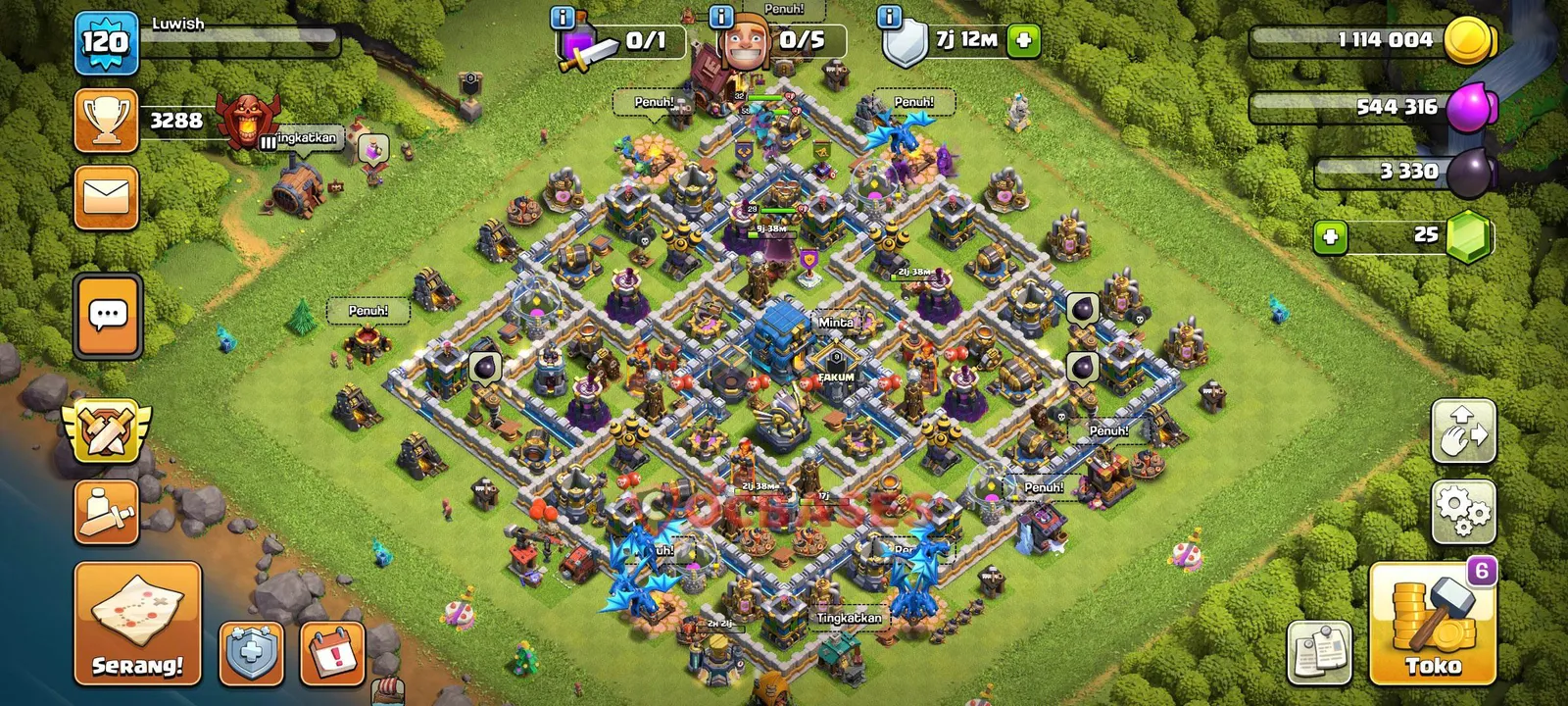 Trophy (Defense) Base TH12 with Link | Clash of Clans Bases | Layouts ID kw587