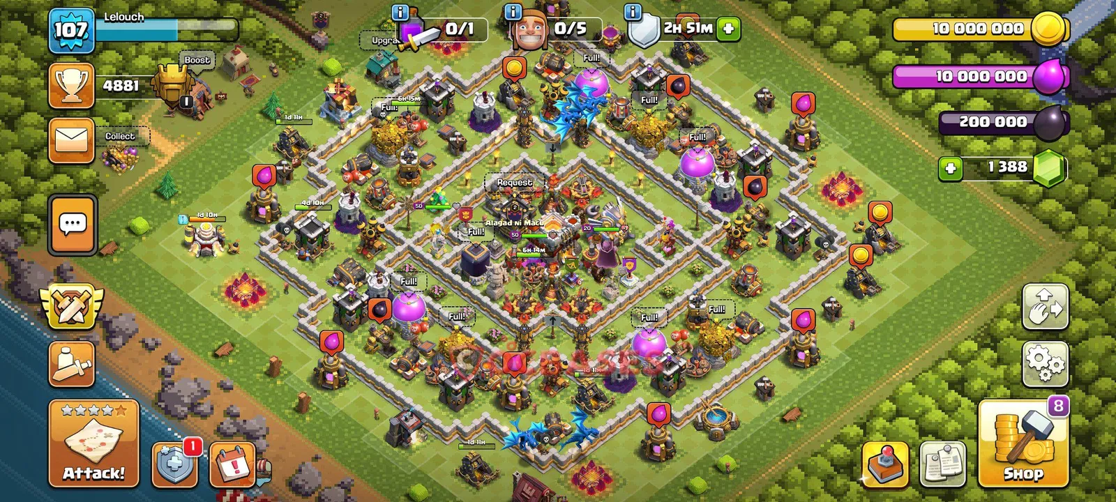 Trophy (Defense) Base TH11 with Link | Clash of Clans Bases | Layouts ID lcgu2