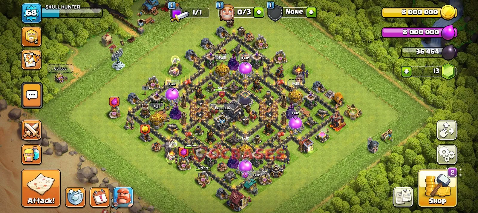 Trophy (Defense) Base TH9 with Link | Clash of Clans Bases | Layouts ID mcief