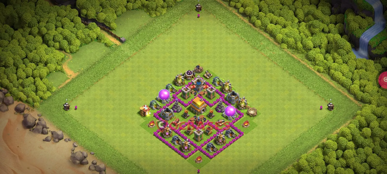 Trophy (Defense) Base TH6 with Link | Clash of Clans Bases | Layouts ID mdx77