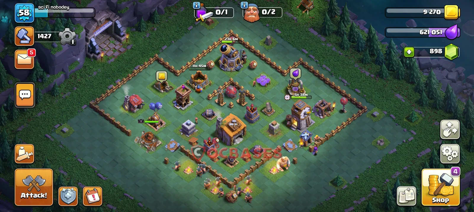 Trophy (Defense) Base BH6 with Link | Clash of Clans Bases | Layouts ID mmb8s