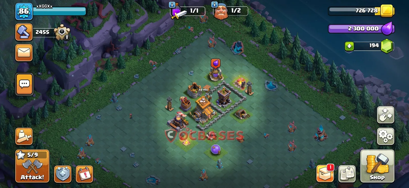 Trophy (Defense) Base BH6 with Link | Clash of Clans Bases | Layouts ID moxwm