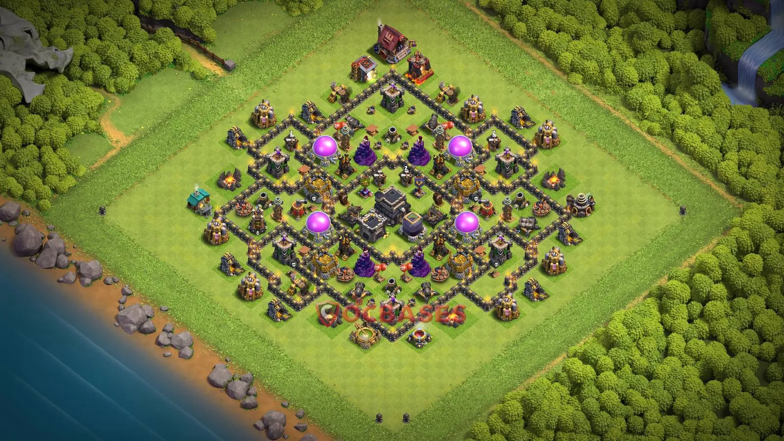 Trophy (Defense) Base TH9 with Link | Clash of Clans Bases | Layouts ID neh0p