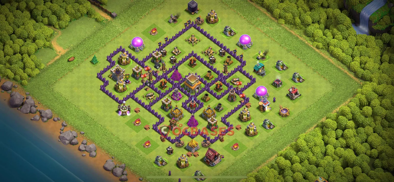 Trophy (Defense) Base TH8 with Link | Clash of Clans Bases | Layouts ID nhkh4