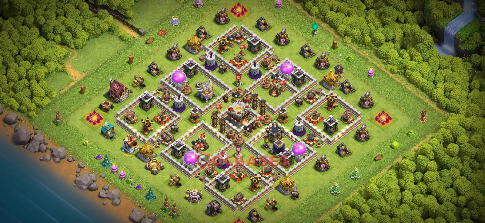 Trophy (Defense) Base TH11 with Link | Clash of Clans Bases | Layouts ID nti8h