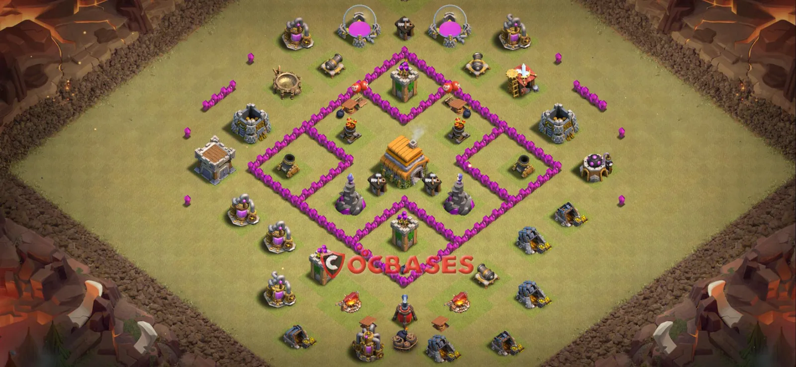 Trophy (Defense) Base TH6 with Link | Clash of Clans Bases | Layouts ID o6dby