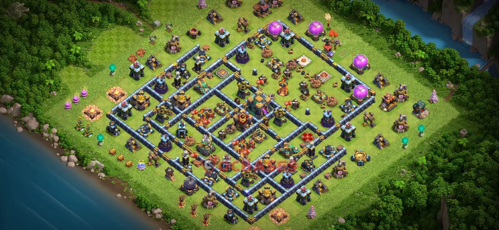 Trophy (Defense) Base TH14 with Link | Clash of Clans Bases | Layouts ID onh03